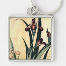 カキツバタ, 北斎 Irises, Hokusai, Ukiyo-e Key Chain