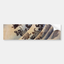 亀, 北斎 Turtles, Hokusai, Ukiyo-e Bumper Sticker