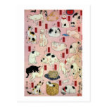 其のまま地口猫飼好五十三疋（中）, 国芳 Cats(2), Kuniyoshi, Ukiyo-e Post Cards