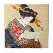 女, femme de 国貞, Kunisada, Ukiyo-e Carreaux En Céramique