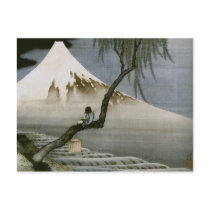 富士と笛吹童図/Boy, Mt.Fuji, 葛飾北斎/Hokusai Post Cards