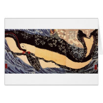 巨鯨, 国芳 Big Whale, Kuniyoshi, Ukiyoe Greeting Cards