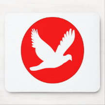 日の丸＆鳩.png マウスパッド