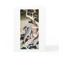 松に鶴, 北斎 Cranes on Pine Tree, Hokusai, Ukiyo-e Cards