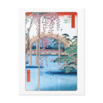 歌川広重「重亀戸天神境内」 Wisteria Kameido Hiroshige Postcard