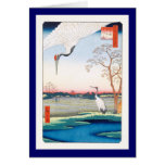 歌川広重 Minowa,Kanasugi,Mikawashima,Hiroshige Card