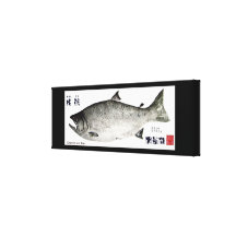 洞爺湖　サクラマス！HOKKAIDO JAPAN　GYOTAKU　【黒】 キャンバスプリント