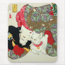猫が好き, 芳年 I Love Cats, Yoshitoshi, Ukiyo-e Mouse Pads