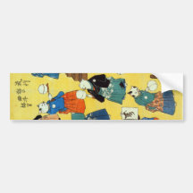 猫の曲芸師, 国芳 Acrobat of the Cats, Kuniyoshi, Ukiyo-e Bumper Sticker