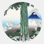 甲州三島越, 北斎 View Mt.Fuji from Mishima, Hokusai Stickers