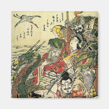 葛飾北斎 Seven Gods of Good Fortune Hokusai Refrigerator Magnets