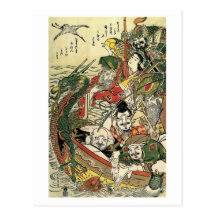 葛飾北斎 Seven Gods of Good Fortune Hokusai Postcards