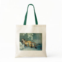 雪中虎図, 北斎 Tiger in the Snow, Hokusai Canvas Bag