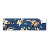 鳥と枝垂桜, 北斎 Bird and Weeping Cherry Tree, Hokusai Bumper Stickers