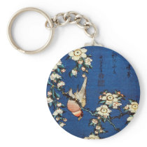 鳥と枝垂桜, 北斎 Bird and Weeping Cherry Tree, Hokusai Keychain