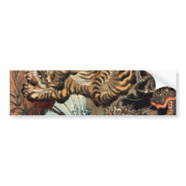龍虎, 国芳 Tiger & Dragon, Kuniyoshi, Ukiyo-e Bumper Stickers
