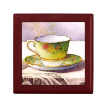 0001 Teacup on Lace Gift Box