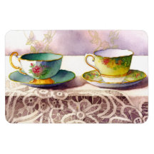 0001 Teacups on Lace Magnet