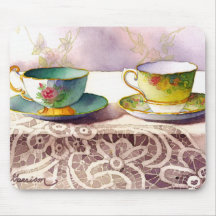 0001 Teacups on Lace Mousepad