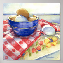 0009 Eggs in Blue Bowl Art Print