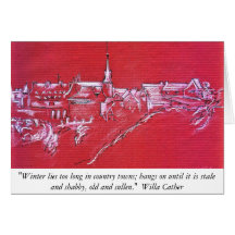 0087-French village in Winter Greeting Cards