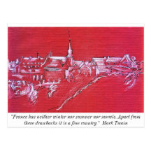 0087-French village in Winter Post Card
