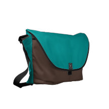 009999 Turquoise Solid Colour Background Template Messenger Bags