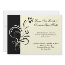 01 Black Ivory Cream Floral Swirls Post Wedding