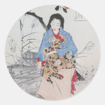 028 - Lady Chiyo and The Broken Water Bucket.jpg Stickers