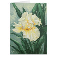 0434 Cream Iris Birthday Card