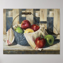 0449 Apples in Enamelware Pail Art Print