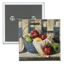0449 Apples in Enamelware Pail Buttons
