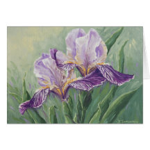 0455 Purple Iris Birthday Card