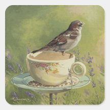 0470 Sparrow Square Stickers