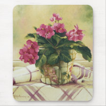 0511 African Violets in Mosaic Planter Mousepad