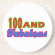 100 and Fabulous Birthday Designs Beverage Coasters