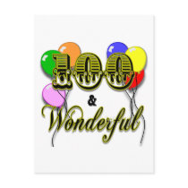 100 and Wonderful Birthday Gifts & Apparel Post Cards