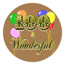 100 and Wonderful Birthday Gifts & Apparel Stickers