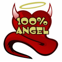 100% Angel Devil Heart Photo Cutout