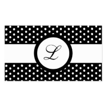 100 Black White Polkadot Pokadot Business Card