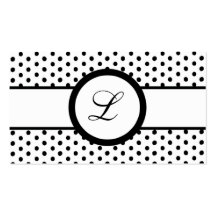 100 Black White Polkadot Pokadot Business Card