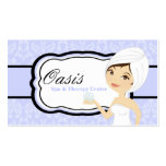 100 Blue Damask Spa Therapy Massage Business Card