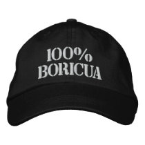100% boricua hat embroidered baseball caps