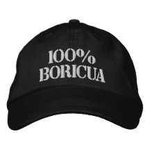 100% boricua hat embroidered baseball caps