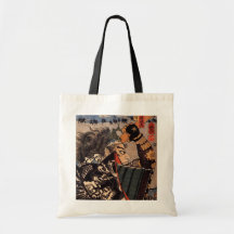100 Brave Generals Japanese Samurai Painting Canvas Bag
