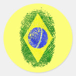100% Brazilian DNA fingerprint Brasil pride gifts Stickers