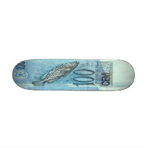 100 Brazilian Reais Banknote Skateboard Mini