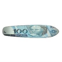 100 Brazilian Reais Banknote Skateboard Oldschool