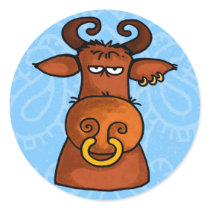 100% bull no txt round stickers