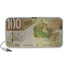 100 Canadian Dollar Bill Doodle Speaker